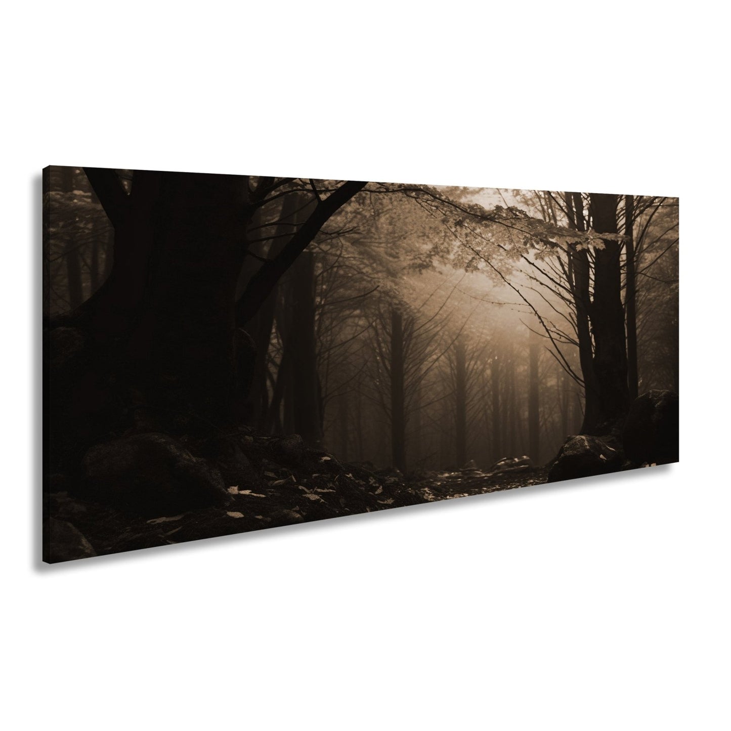 Leinwandbild Herbstwald XXL – Nebel & Leuchtendes Laub Naturmotiv - deyoli