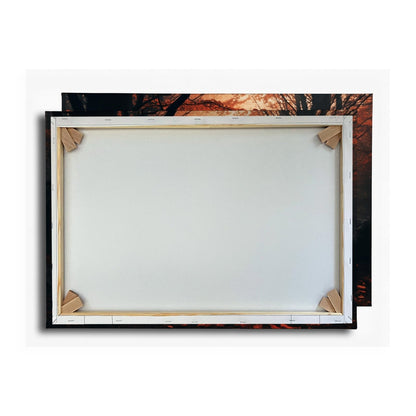 Leinwandbild Herbstwald XXL – Nebel & Leuchtendes Laub Naturmotiv - deyoli