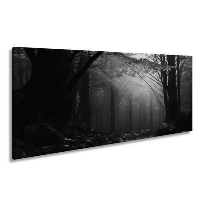 Leinwandbild Herbstwald XXL – Nebel & Leuchtendes Laub Naturmotiv - deyoli