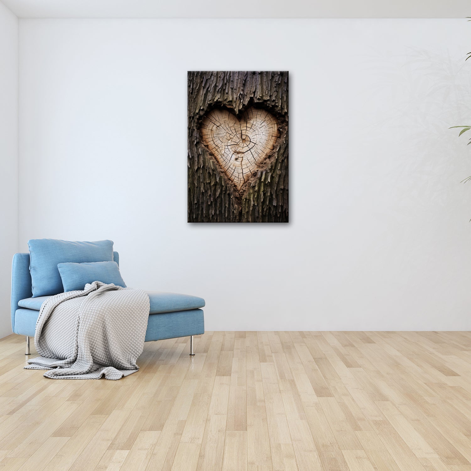 Leinwandbild Herz aus Holz – verborgen im Kern des alten Baumes. - deyoli