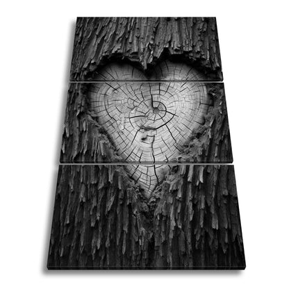 Leinwandbild Herz aus Holz – verborgen im Kern des alten Baumes. - deyoli