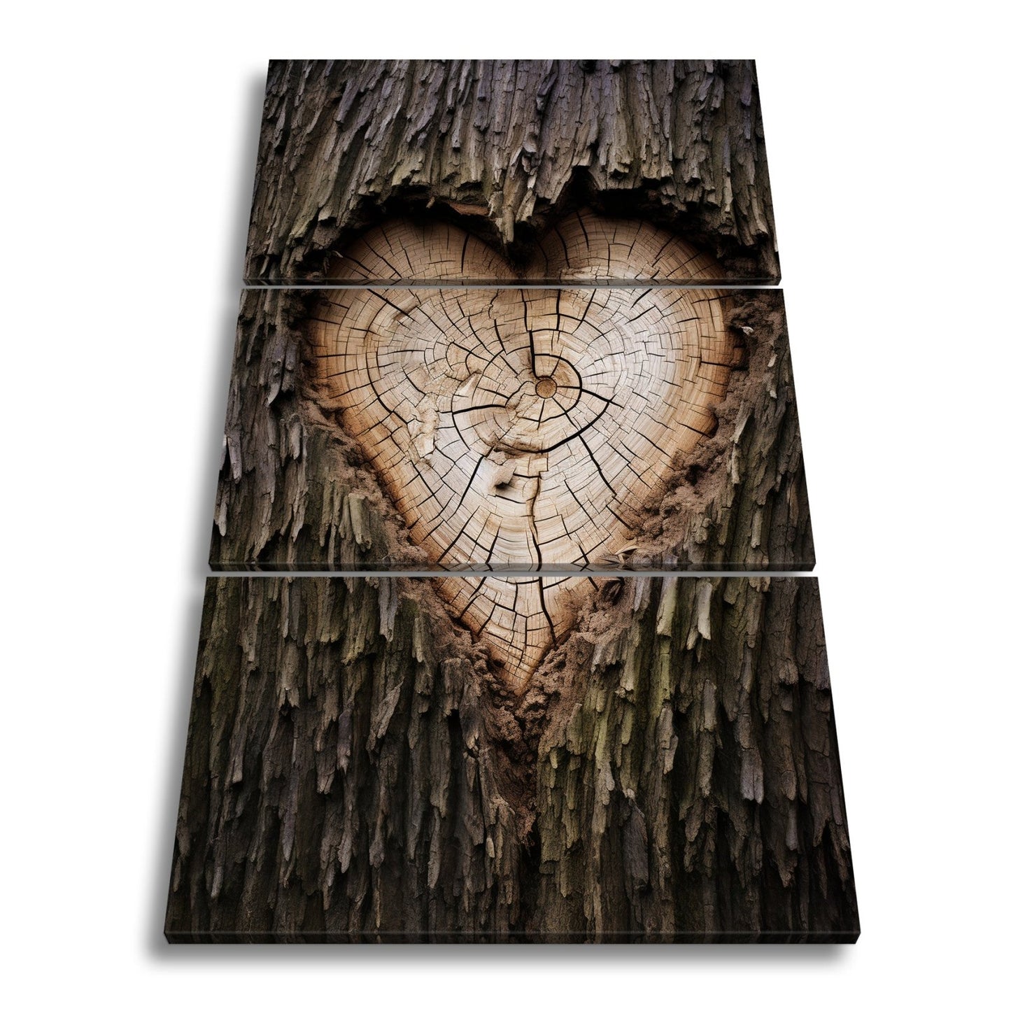 Leinwandbild Herz aus Holz – verborgen im Kern des alten Baumes. - deyoli