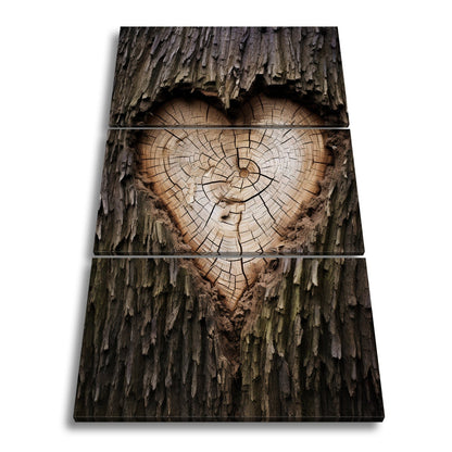 Leinwandbild Herz aus Holz – verborgen im Kern des alten Baumes. - deyoli