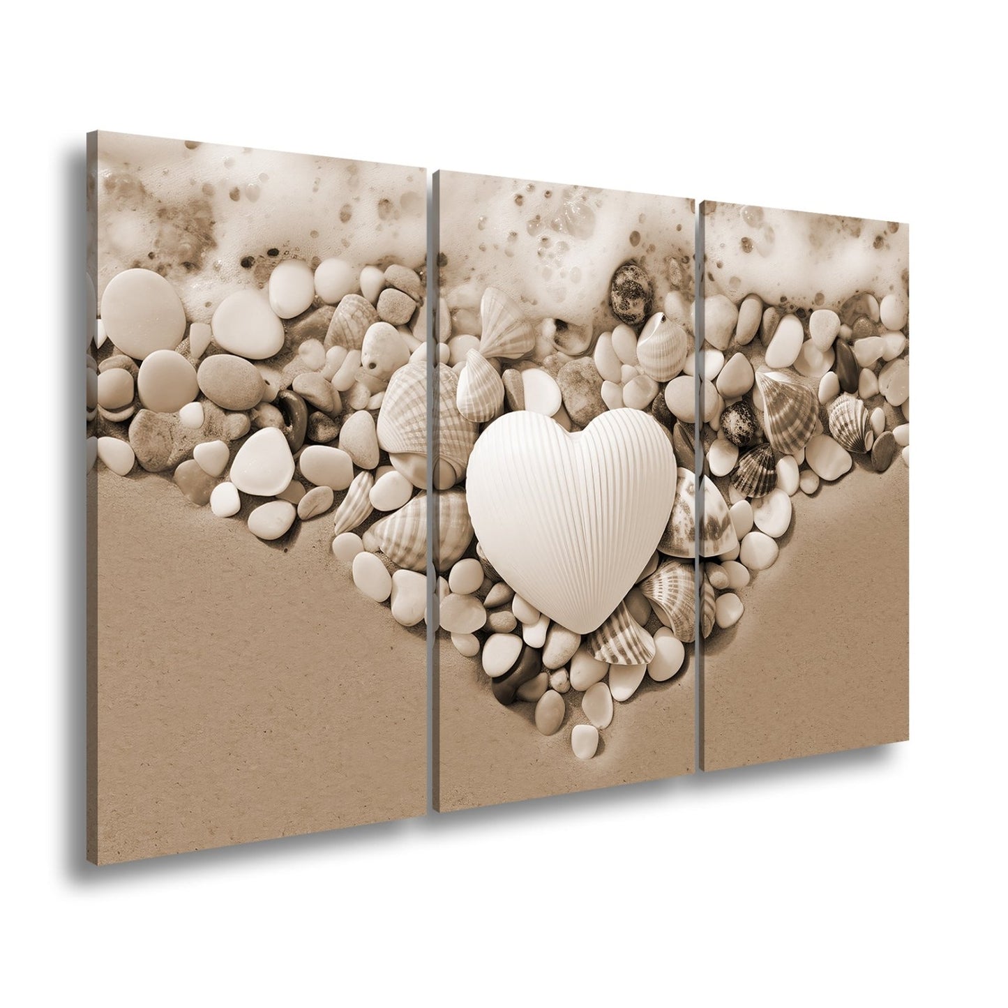 Leinwandbild Herz aus Muscheln – Liebe trifft Meeresrauschen. - deyoli