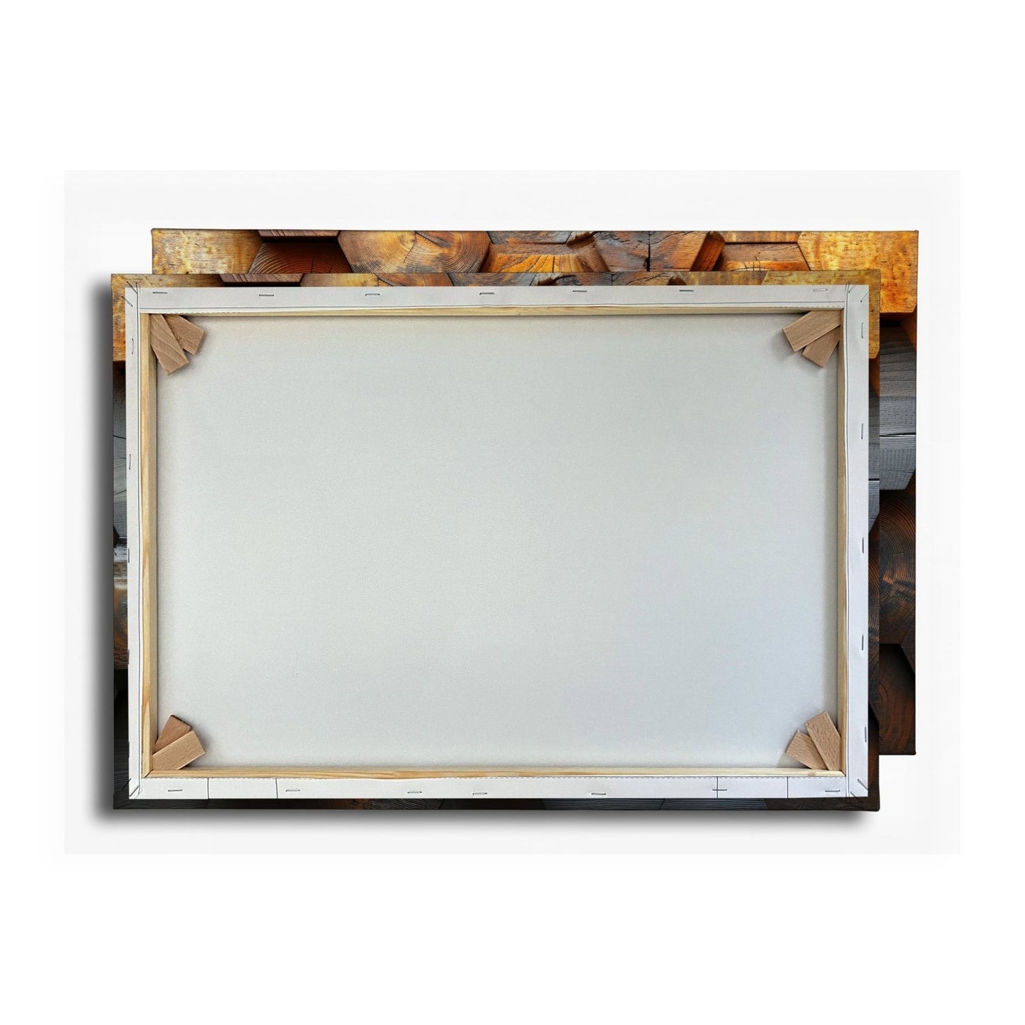 Leinwandbild Hexagonale Holzstruktur mit warmem Glanz und Charakter. - deyoli