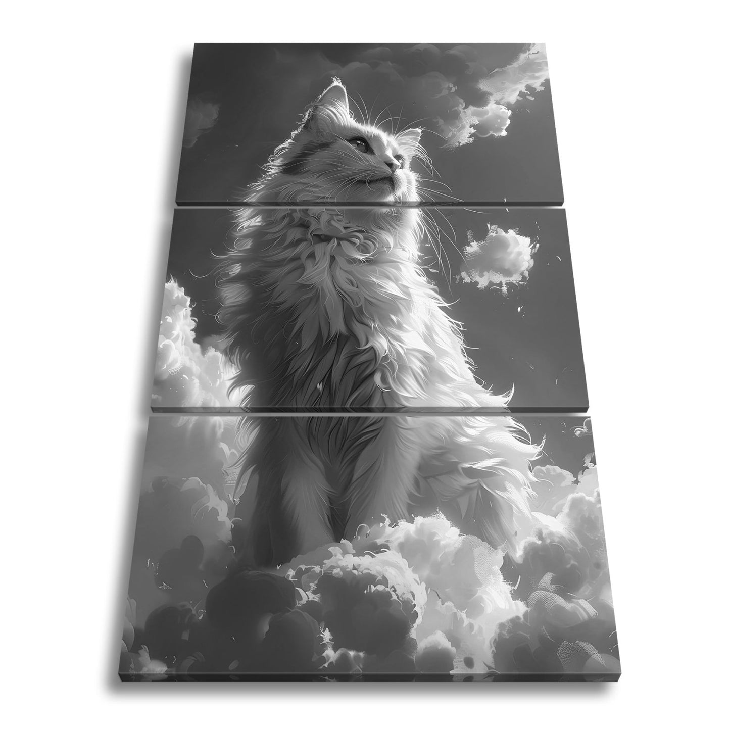 Leinwandbild Himmlische Katze thront über den Wolken der Dämmerung - deyoli