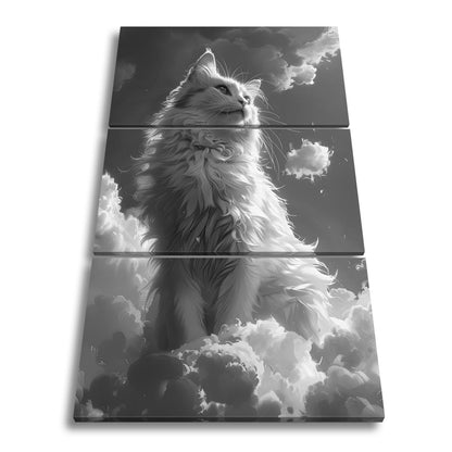 Leinwandbild Himmlische Katze thront über den Wolken der Dämmerung - deyoli