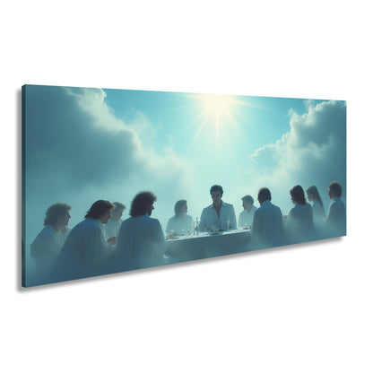 Leinwandbild Himmlisches Mahl unter strahlender Sonne in den Wolken - deyoli