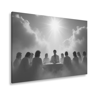 Leinwandbild Himmlisches Mahl unter strahlender Sonne in den Wolken - deyoli