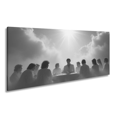 Leinwandbild Himmlisches Mahl unter strahlender Sonne in den Wolken - deyoli