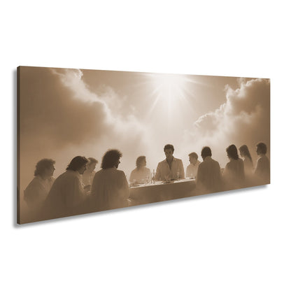 Leinwandbild Himmlisches Mahl unter strahlender Sonne in den Wolken - deyoli