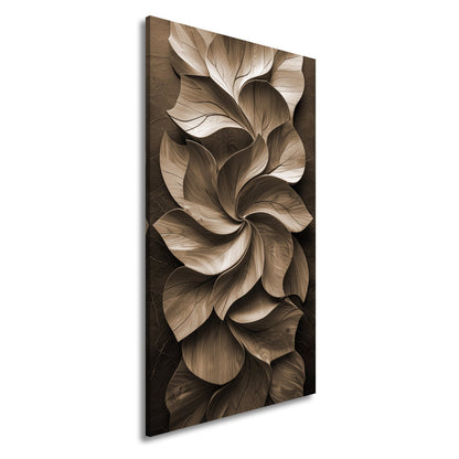 Leinwandbild Holzblätter wirbeln in kunstvoller, natürlicher Harmonie. - deyoli