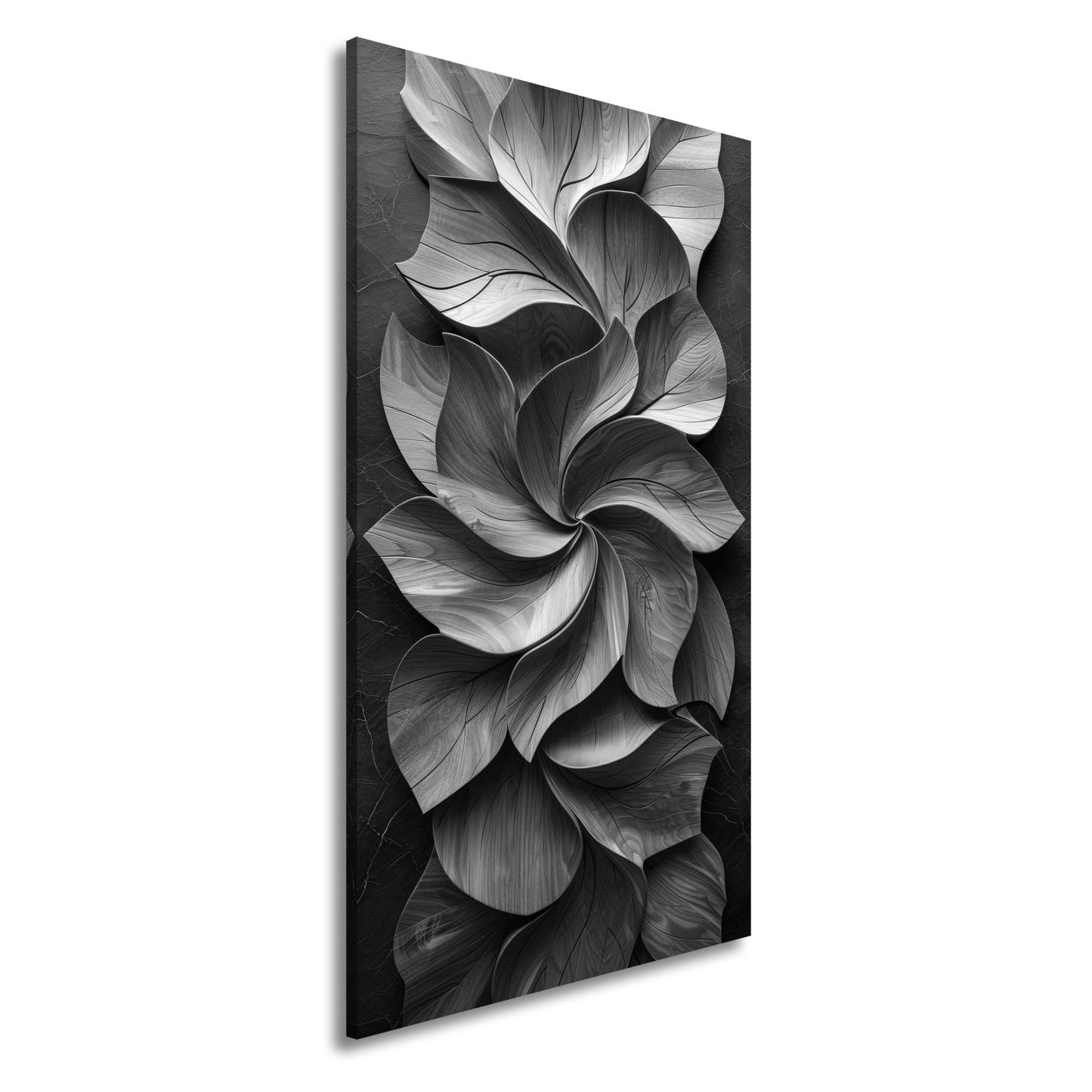 Leinwandbild Holzblätter wirbeln in kunstvoller, natürlicher Harmonie. - deyoli