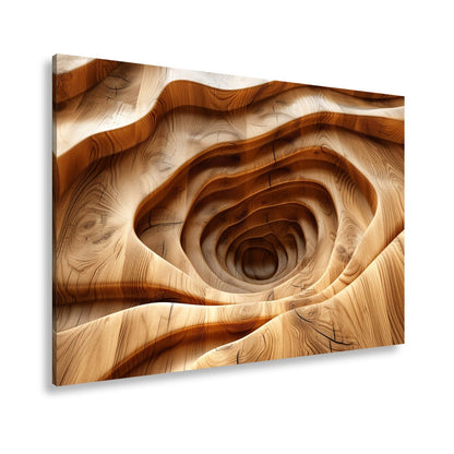 Leinwandbild Holzlandschaft mit spiralförmiger Tiefe – sanft und geheimnisvoll. - deyoli