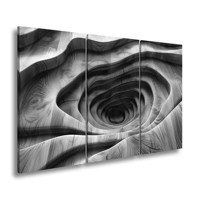 Leinwandbild Holzlandschaft mit spiralförmiger Tiefe – sanft und geheimnisvoll. - deyoli