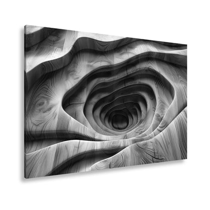 Leinwandbild Holzlandschaft mit spiralförmiger Tiefe – sanft und geheimnisvoll. - deyoli