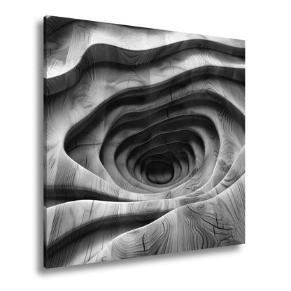 Leinwandbild Holzlandschaft mit spiralförmiger Tiefe – sanft und geheimnisvoll. - deyoli