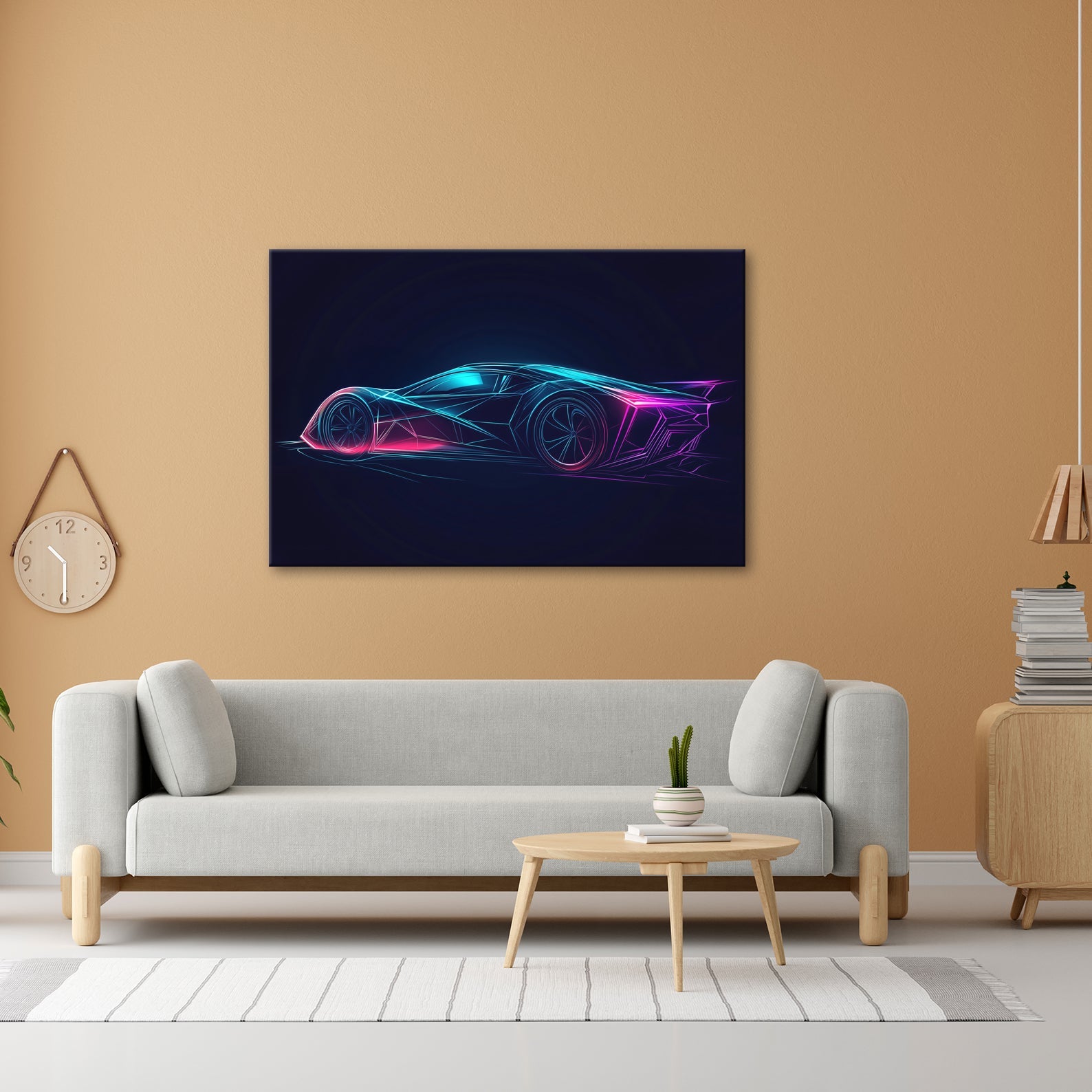Leinwandbild Hypercar XXL – Neonträume formen futuristisches Design - deyoli