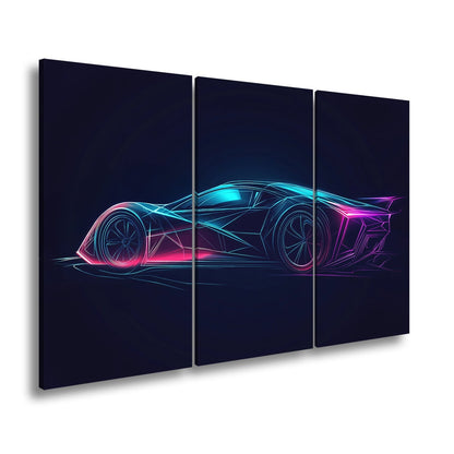 Leinwandbild Hypercar XXL – Neonträume formen futuristisches Design - deyoli