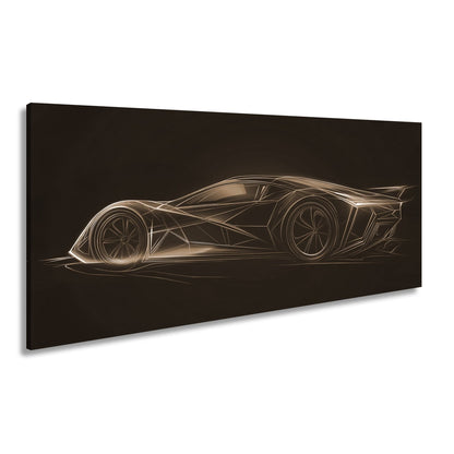 Leinwandbild Hypercar XXL – Neonträume formen futuristisches Design - deyoli