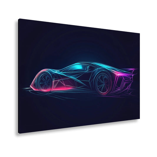 Leinwandbild Hypercar XXL – Neonträume formen futuristisches Design - deyoli