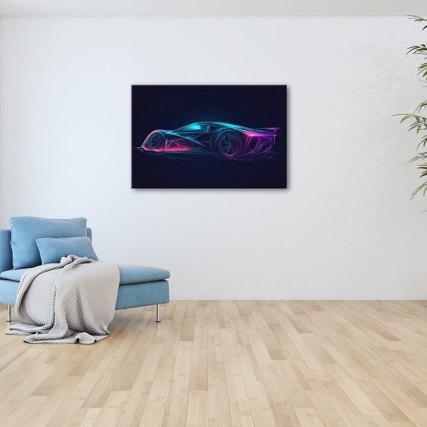 Leinwandbild Hypercar XXL – Neonträume formen futuristisches Design - deyoli