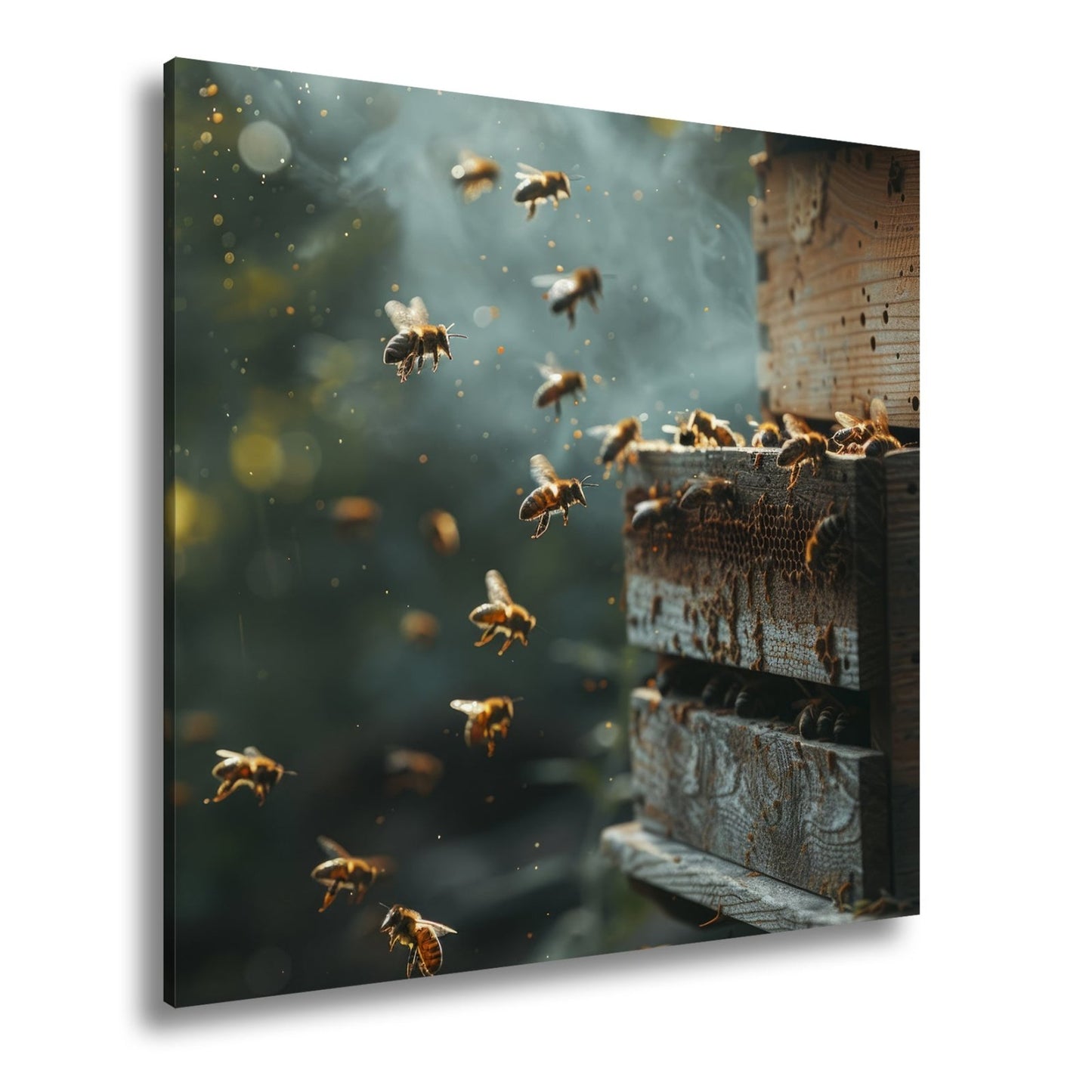 Leinwandbild Im Flug der Bienen pulsiert das Herz des Waldes - deyoli