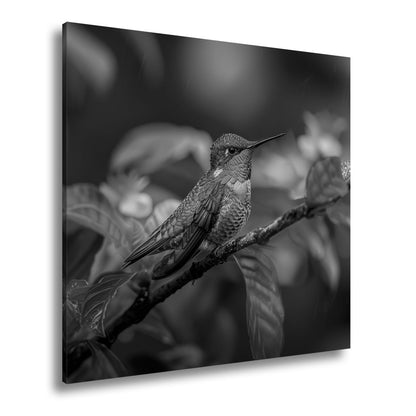Leinwandbild Inmitten von Blüten wacht ein Juwel auf seinem Zweig. - deyoli