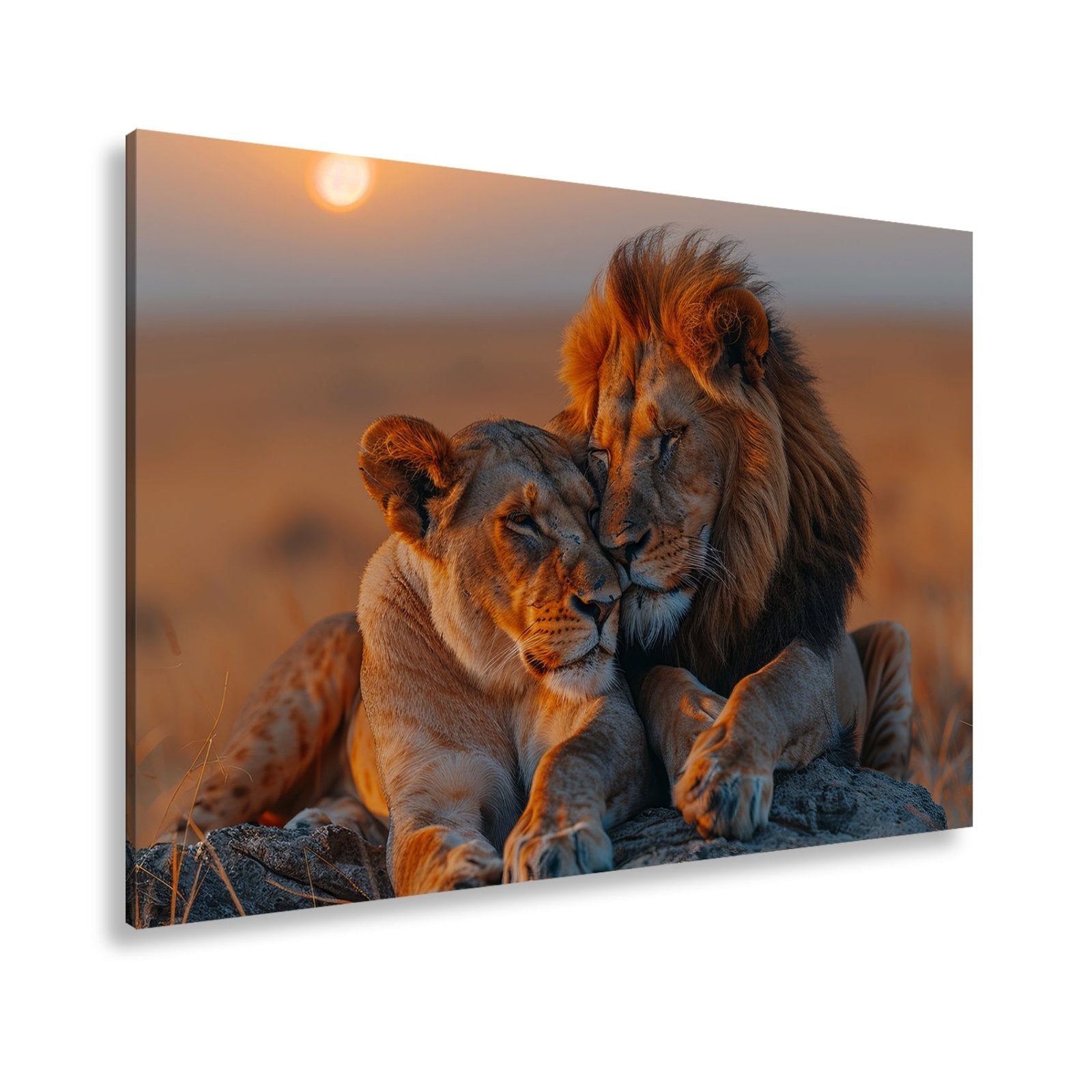 Leinwandbild Innige Nähe in der endlosen Weite der Savanne - deyoli