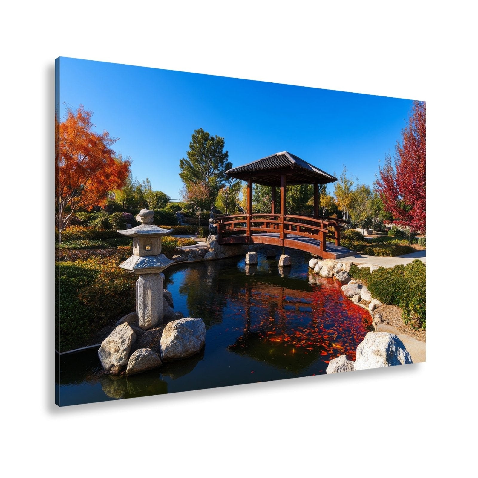 Leinwandbild Japanischer Garten XXL – Gartenfrieden in klaren Herbstfarben - deyoli