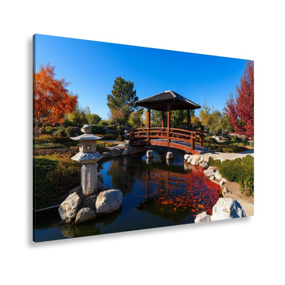 Leinwandbild Japanischer Garten XXL – Gartenfrieden in klaren Herbstfarben - deyoli