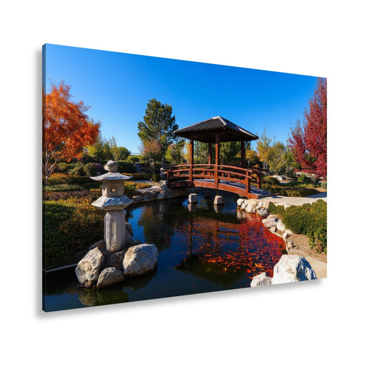 Leinwandbild Japanischer Garten XXL – Gartenfrieden in klaren Herbstfarben - deyoli