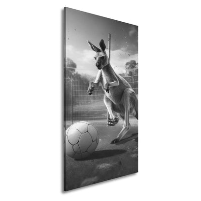 Leinwandbild Känguru am Ball – Dynamik trifft Spielfreude. - deyoli