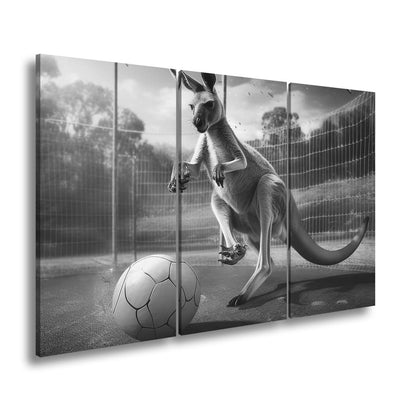 Leinwandbild Känguru am Ball – Dynamik trifft Spielfreude. - deyoli