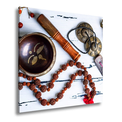 Leinwandbild Klangschalen und Gebetsketten – ein stilles Ritual der Seele. - deyoli