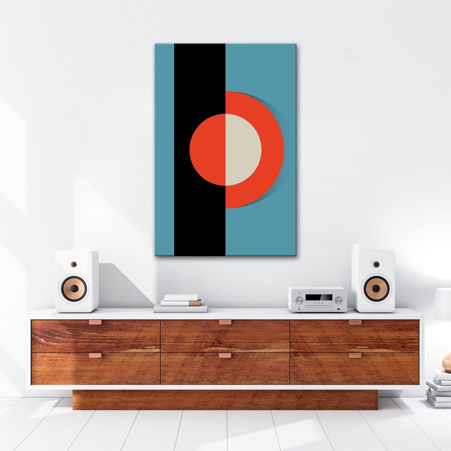Leinwandbild Klares Retro - Design in kräftigen Formen. - deyoli