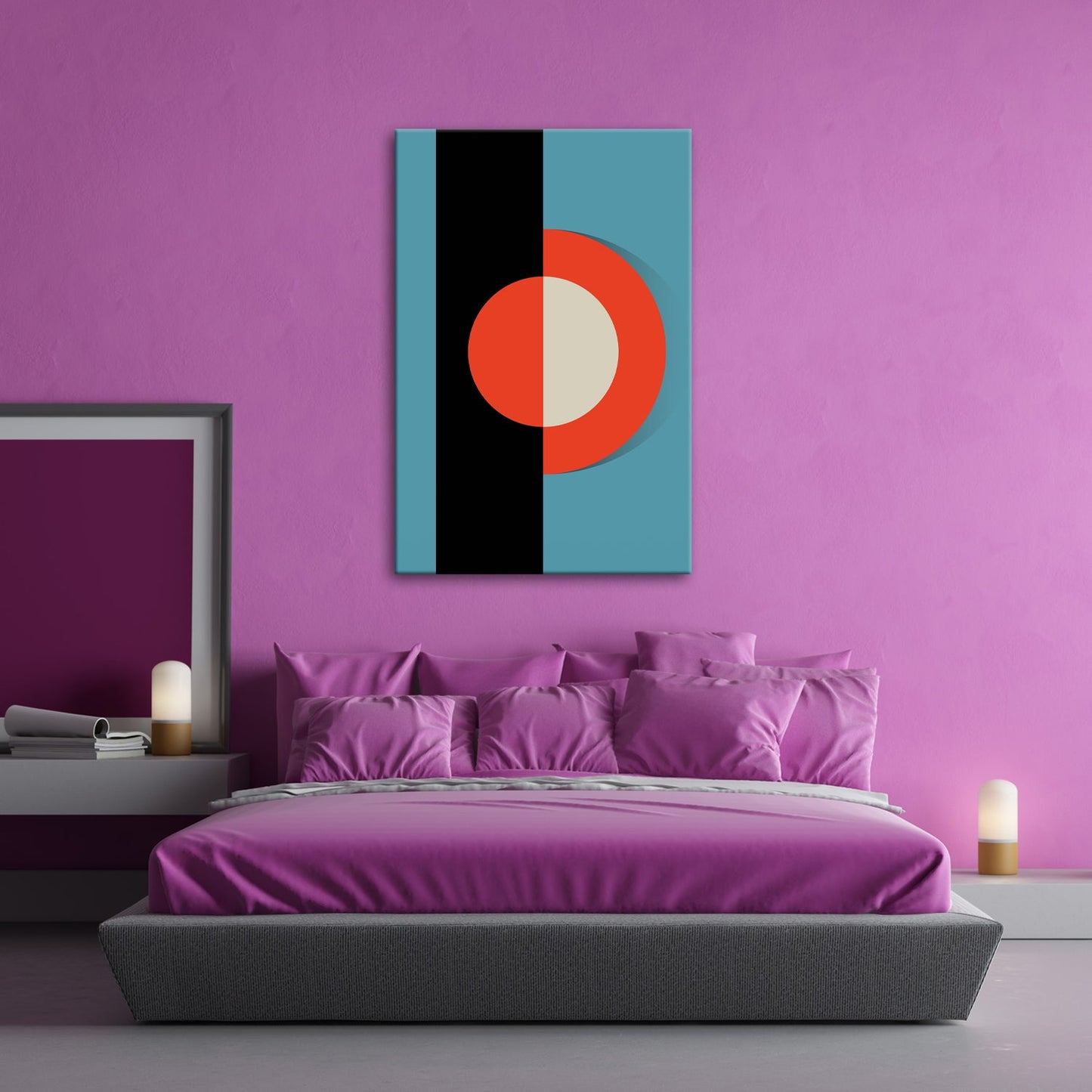 Leinwandbild Klares Retro - Design in kräftigen Formen. - deyoli