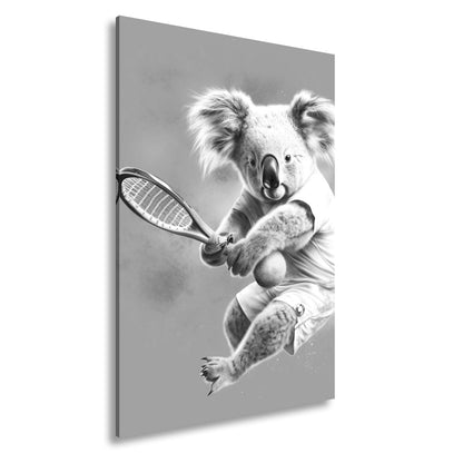 Leinwandbild Koala am Court – flauschig, flink und fokussiert. - deyoli