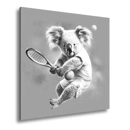 Leinwandbild Koala am Court – flauschig, flink und fokussiert. - deyoli