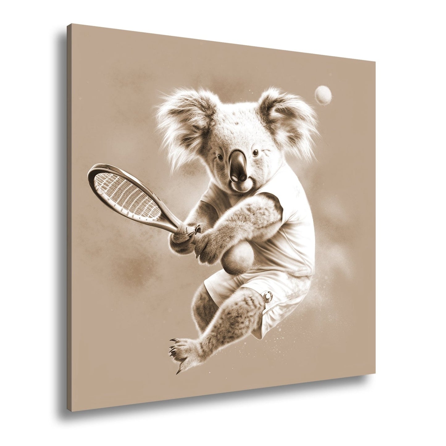 Leinwandbild Koala am Court – flauschig, flink und fokussiert. - deyoli