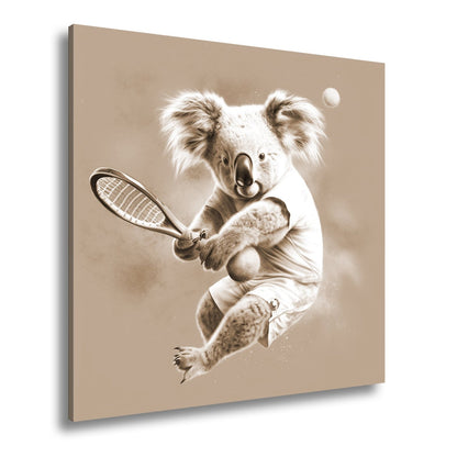 Leinwandbild Koala am Court – flauschig, flink und fokussiert. - deyoli