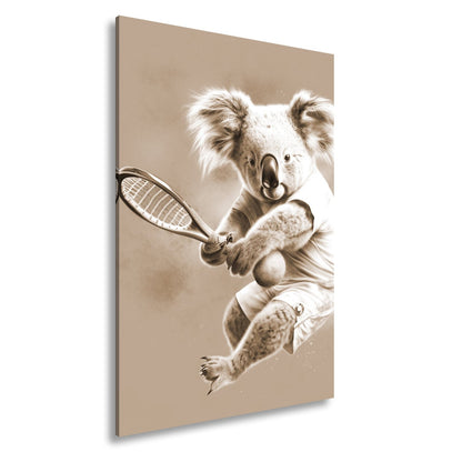 Leinwandbild Koala am Court – flauschig, flink und fokussiert. - deyoli