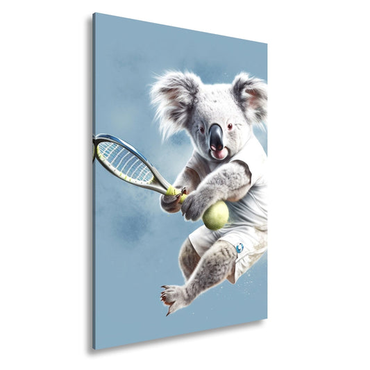 Leinwandbild Koala am Court – flauschig, flink und fokussiert. - deyoli