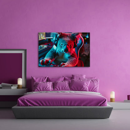 Leinwandbild Koala im Fokus – Gaming ist hier kein Spiel, sondern Kunst. - deyoli