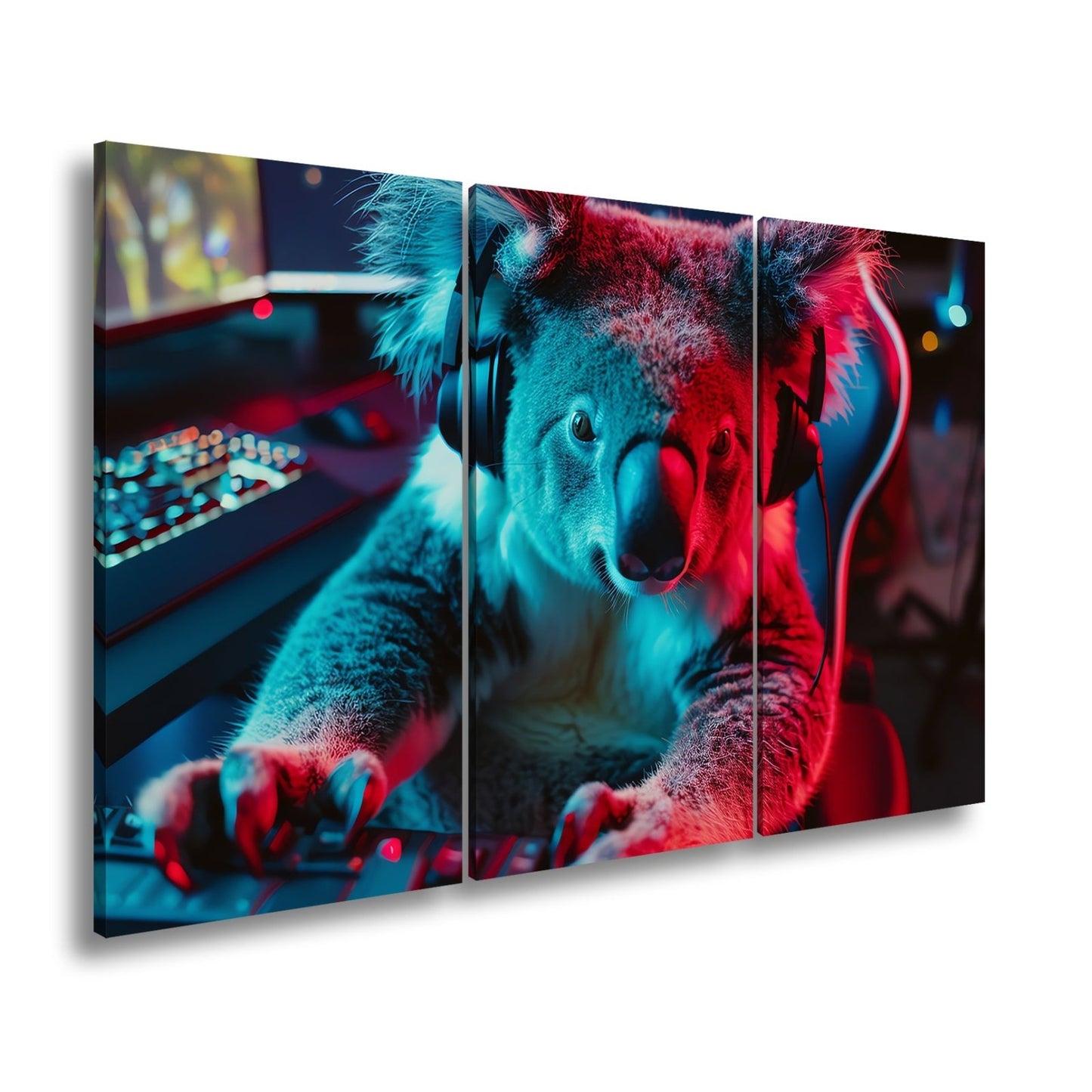 Leinwandbild Koala im Fokus – Gaming ist hier kein Spiel, sondern Kunst. - deyoli