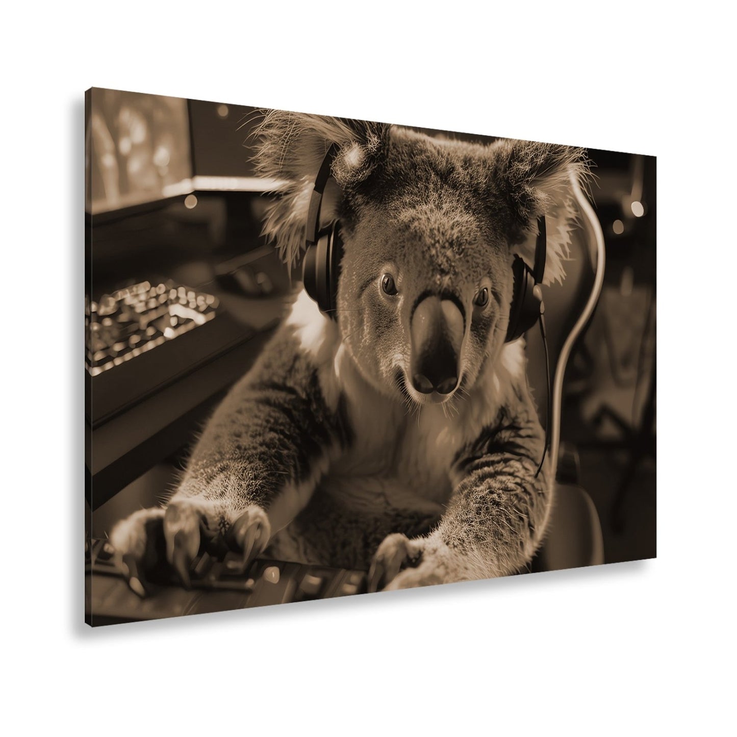 Leinwandbild Koala im Fokus – Gaming ist hier kein Spiel, sondern Kunst. - deyoli