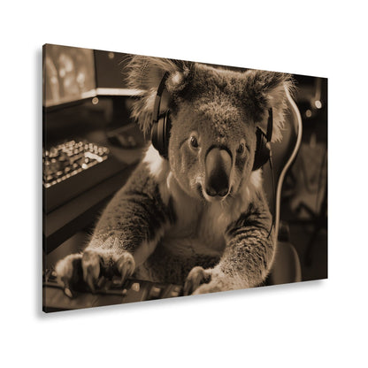 Leinwandbild Koala im Fokus – Gaming ist hier kein Spiel, sondern Kunst. - deyoli