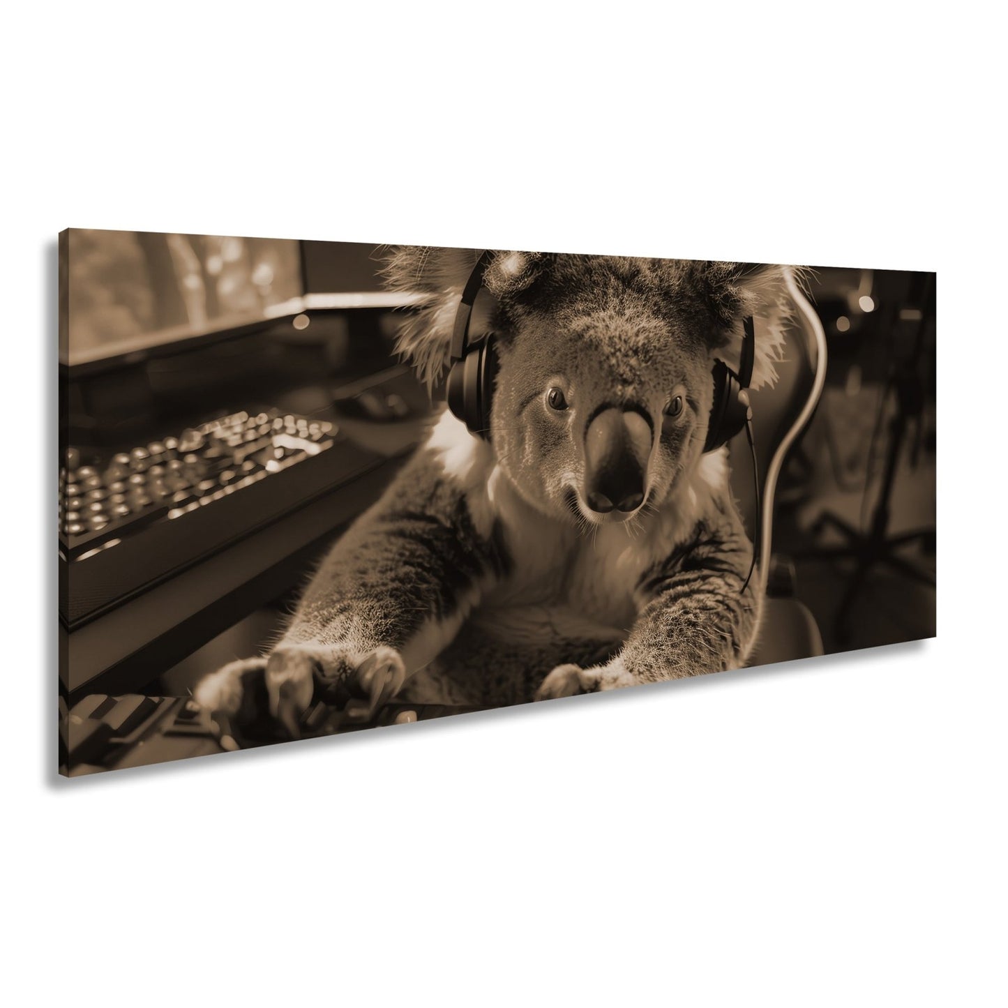 Leinwandbild Koala im Fokus – Gaming ist hier kein Spiel, sondern Kunst. - deyoli