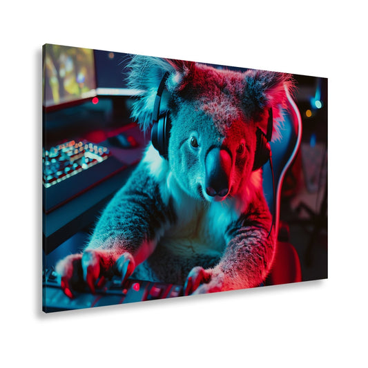 Leinwandbild Koala im Fokus – Gaming ist hier kein Spiel, sondern Kunst. - deyoli
