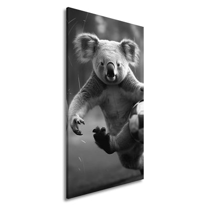 Leinwandbild Koala - Kick – wild entschlossen auf dem Spielfeld. - deyoli